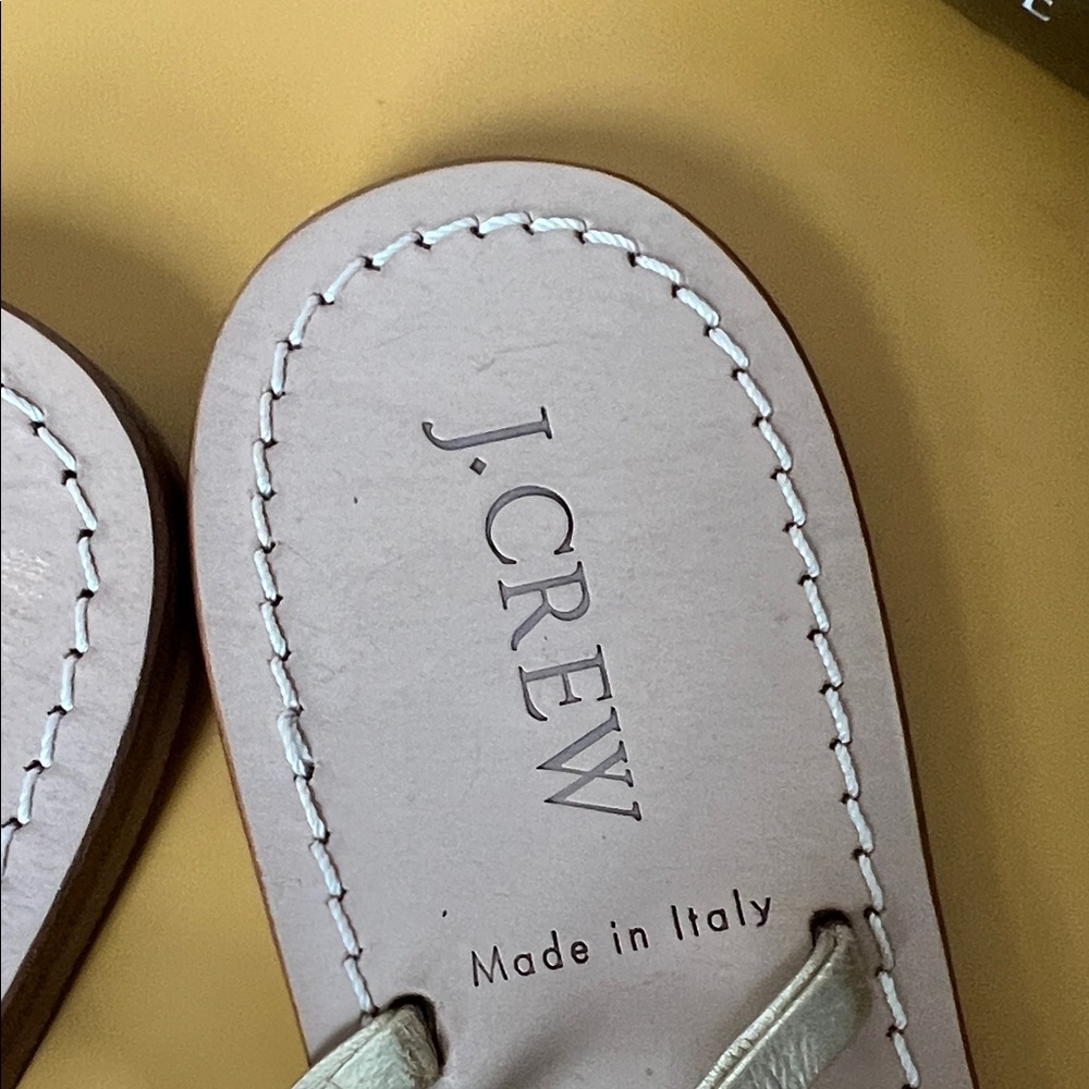 J. Crew Metallic Gold Leather Lace-Up Sandals Made in Italy Size 8 - Picture 5 of 9